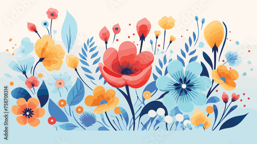 Abstract Floral Background flat vector