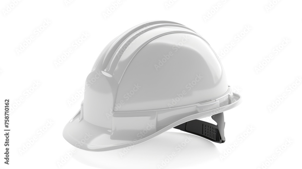 White Construction Helmet. Isolated 3D Render of Protective Hard Hat Equipment for Construction Industry