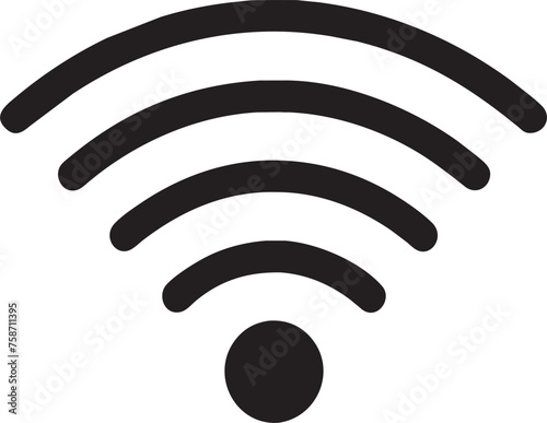 wifi symbol with 3 close lines, pictogram