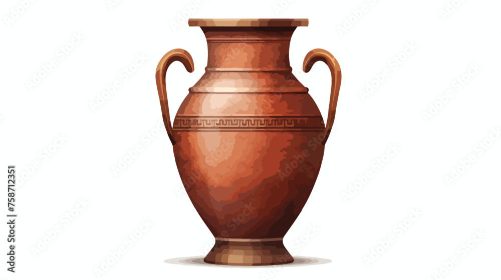 Antique rusty vase isolated on white background 
