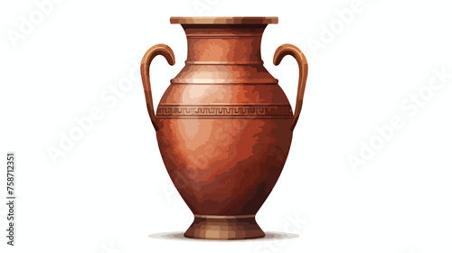 Antique rusty vase isolated on white background 