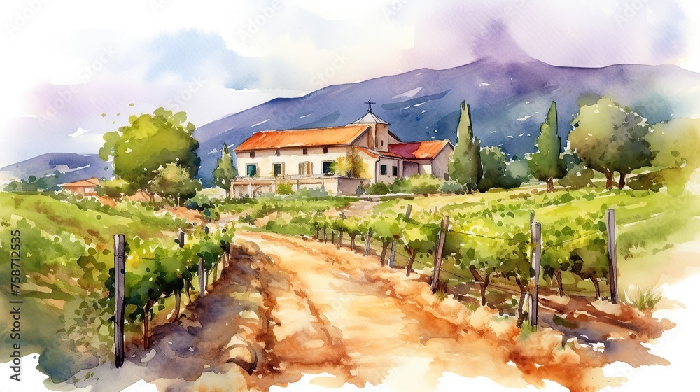 Fototapeta premium Tranquil Countryside Retreat