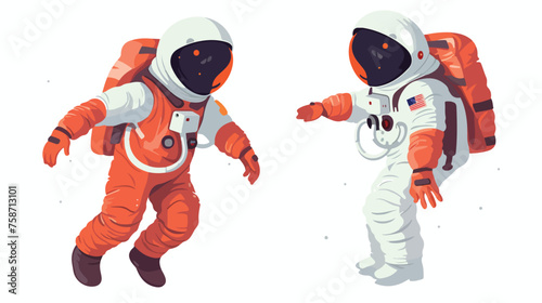 Astronaut Subject and pose unique illustration flat