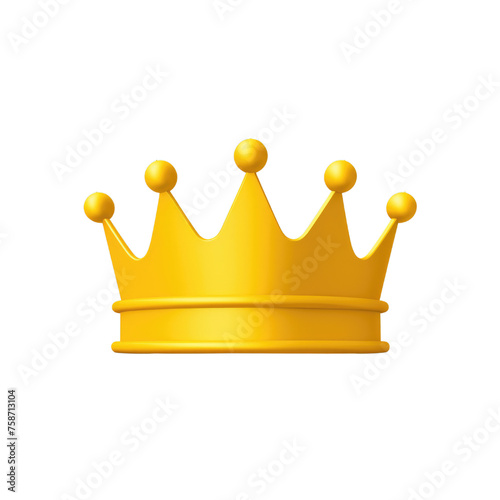 The gold crown a symbol of a king and a queen. A luxury golden crown icon on a transparent background.