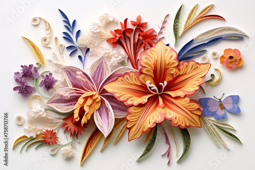 Close up of flower on white surface