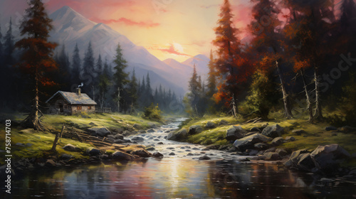 Oil painting landscape 