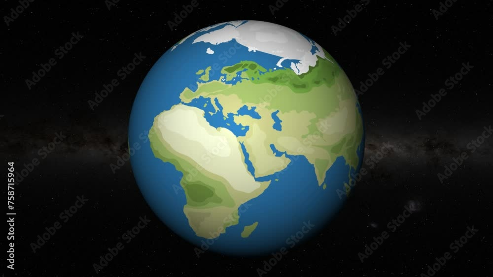 Rotating Earth Zooming into Kyiv
