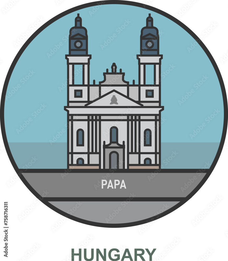 Papa. Cities and towns in Hungary