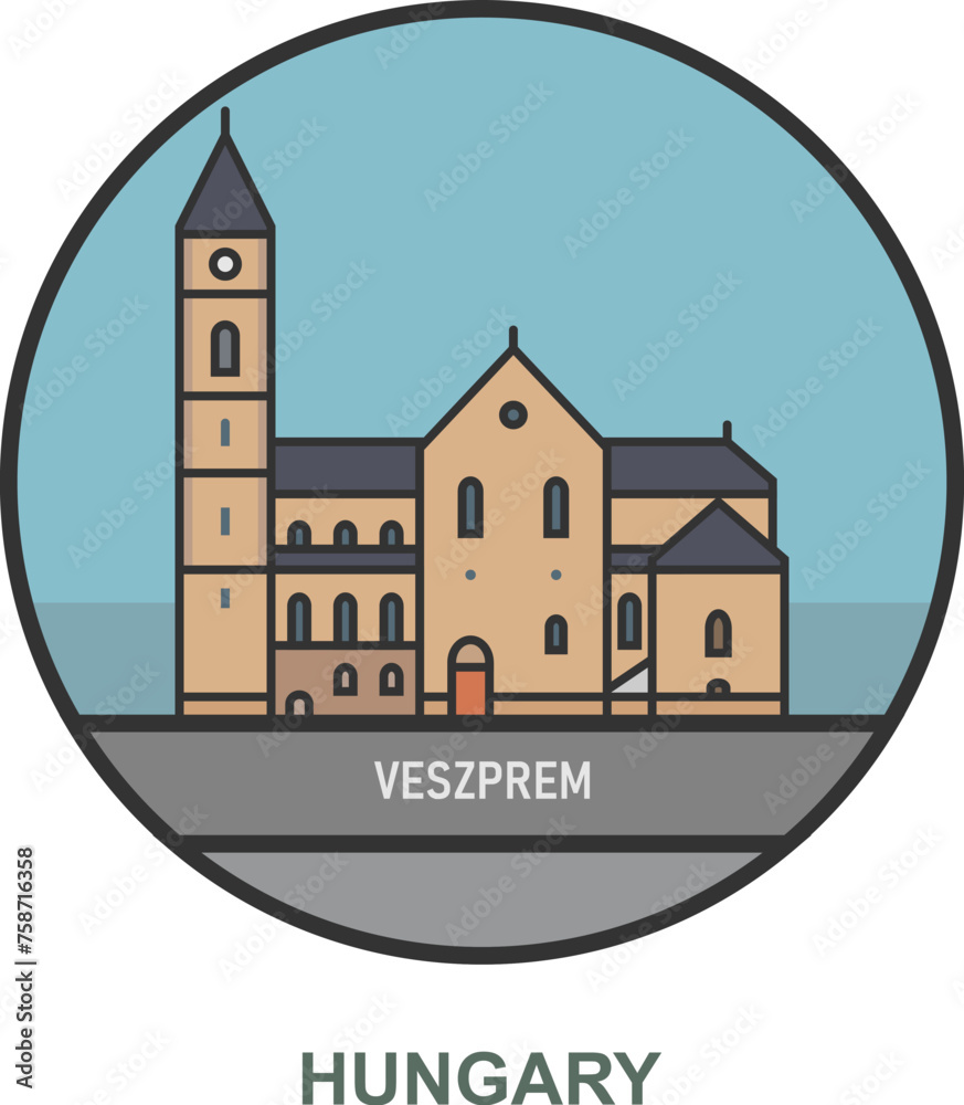 Veszprem. Cities and towns in Hungary