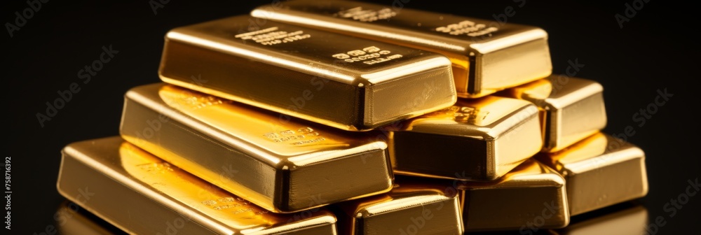 Gold bar stack, symbol of financial wealth and prosperity, precious metal bullion Gold bar stack, symbol of financial wealth and prosperity, precious metal bullion