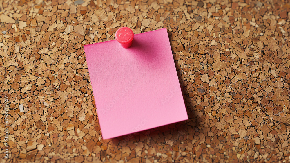 A pink sticky note on brown backdrop