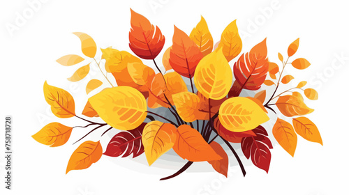 Bouquet of autumn leaves Vector illustration