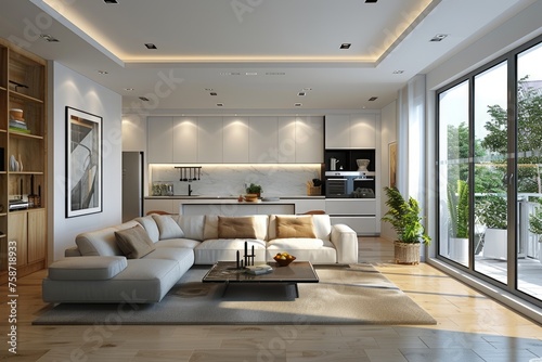 internal view of a modern living room. ai generated © dark_blade