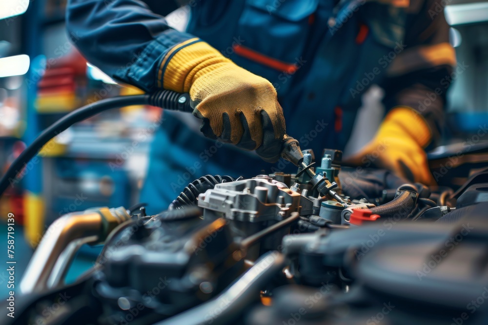 Mechanic Tightening Bolt in Car Engine
Mechanic Tightening Bolt in Car Engine