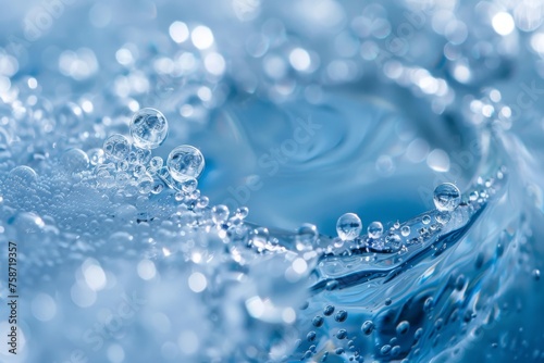 Serene Water Surface with Delicate Bubbles 