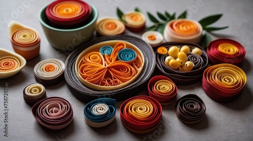 Incredibly beautiful flower arrangement made of colored paper. Quilling.