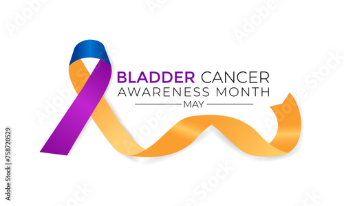Bladder Cancer Awareness Month is May. That focuses attention on bladder cancer. Banner poster, flyer and background design. Vector illustration.