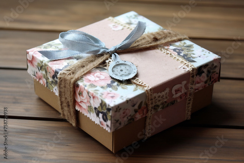 Gift box with ribbon and clock © Canvas Alchemy