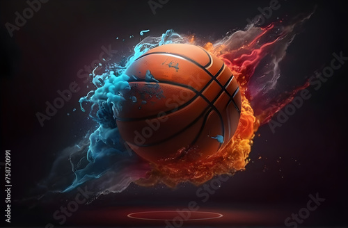 basketball in 3d style. Future sports concept © A8