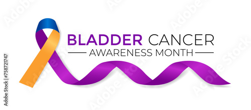 Bladder Cancer Awareness Month is May. That focuses attention on bladder cancer. Banner poster, flyer and background design. Vector illustration. photo