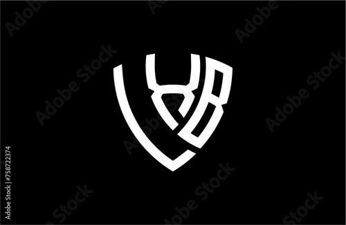 lxb creative letter shield logo design vector icon illustration