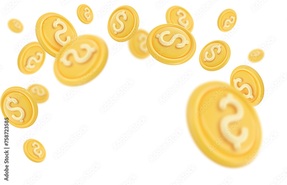 Obraz premium 3D Token Coin Icons