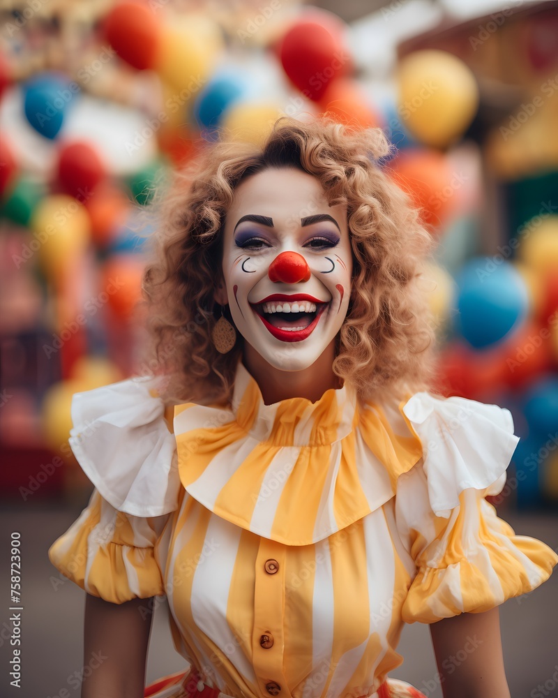  joyful clown woman.