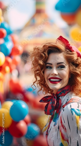  joyful clown woman.