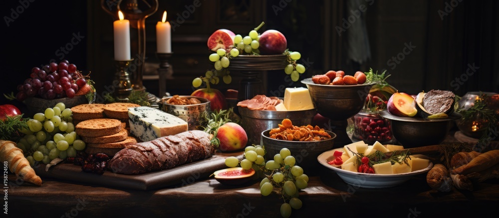 Fototapeta premium Wedding Reception Food and Beverage Spread