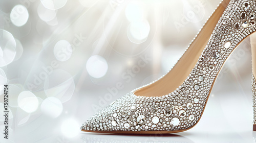 Stepping into Luxury Diamond Studded High Heels. generative ai