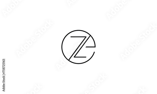 Alphabet Letters ZE, EZ, Initials Logo Monogram