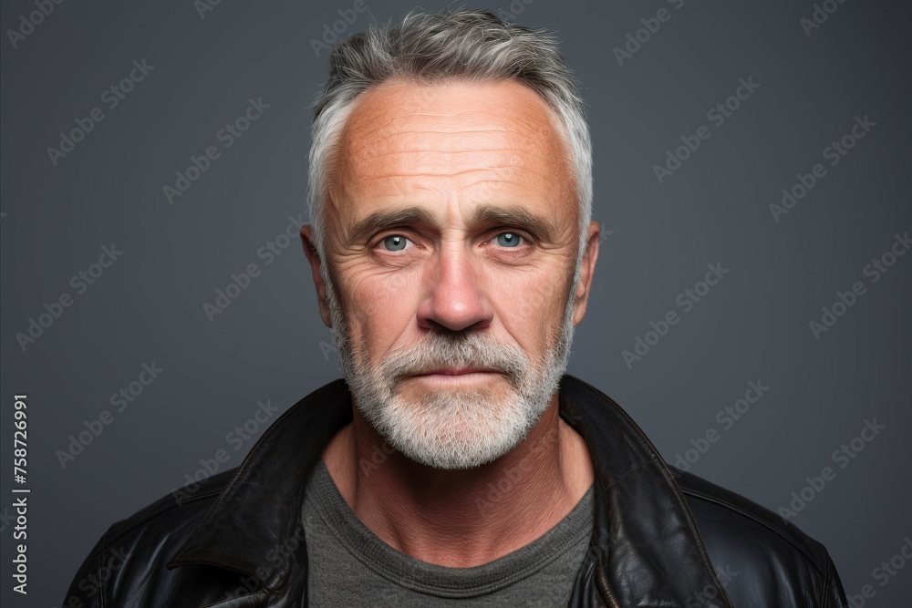 Handsome senior man with gray beard and mustache. Studio shot. Handsome senior man with gray beard and mustache. Studio shot.