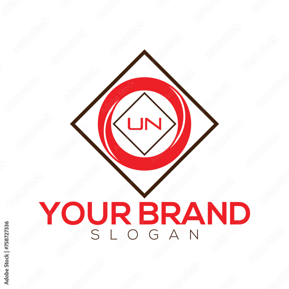 Creative monogram UN letter logo design for company branding Creative monogram UN letter logo design for company branding