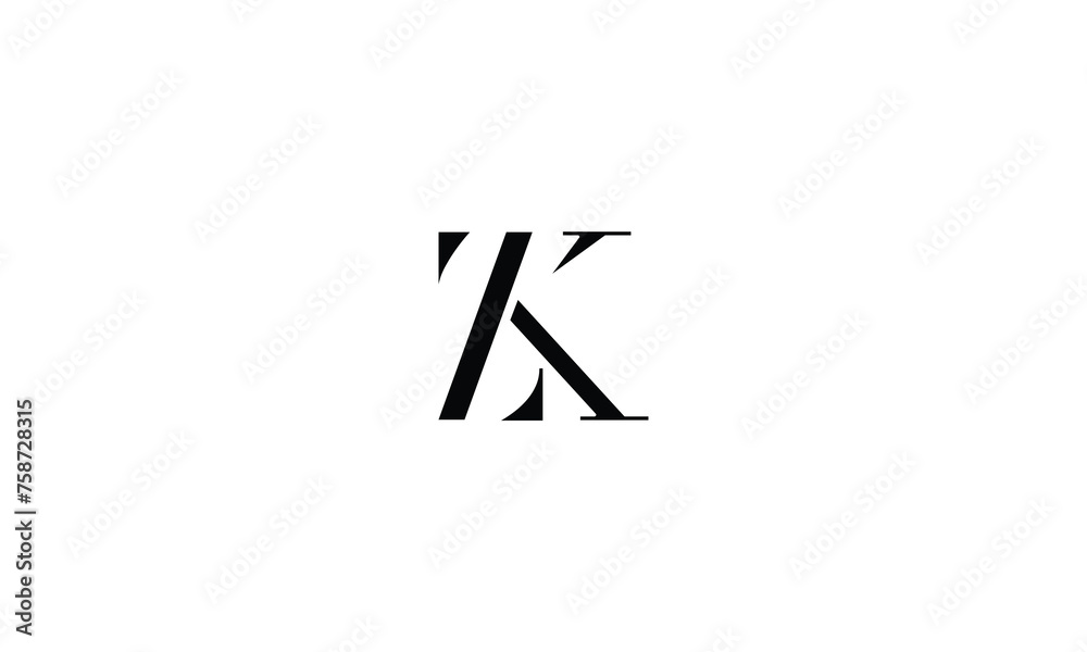 ZK, KZ, Z, K, Abstract Letters Logo Monogram ZK, KZ, Z, K, Abstract Letters Logo Monogram