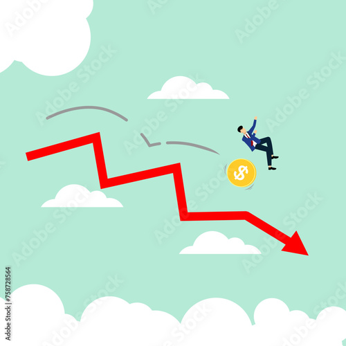 
vector image of falling money which indicates the fall of currency in graphic form suitable for illustrating currency decline or depreciation