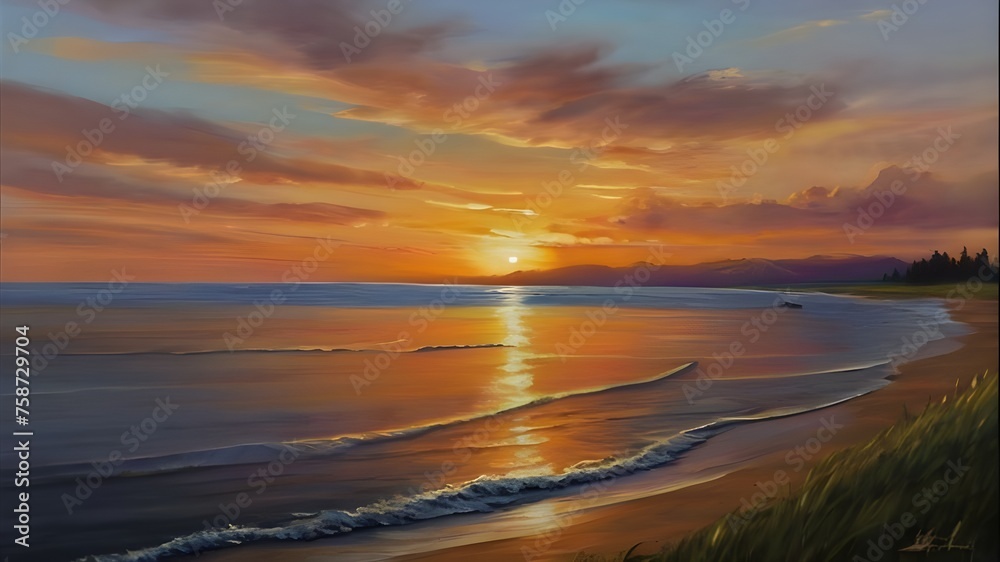 Fototapeta premium sunset on the beach