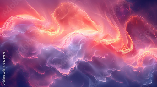 Ethereal Abstract Swirls of Warm and Cool Tones
