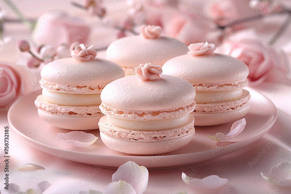 Pastel Peach colour macaroons cookies Pastel Peach colour macaroons cookies