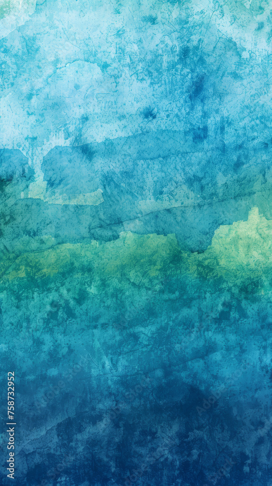 Serene Blue-Green Watercolor Texture Background for Artistic Design