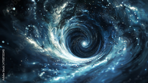 Mystical Cosmic Vortex - Abstract Galactic Swirl in Space