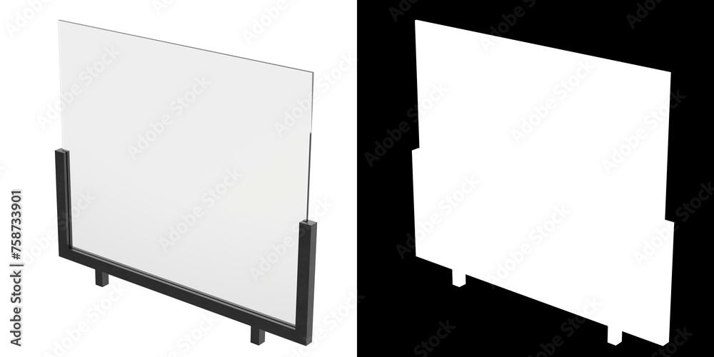 Obraz premium 3D rendering illustration of a glass railing module