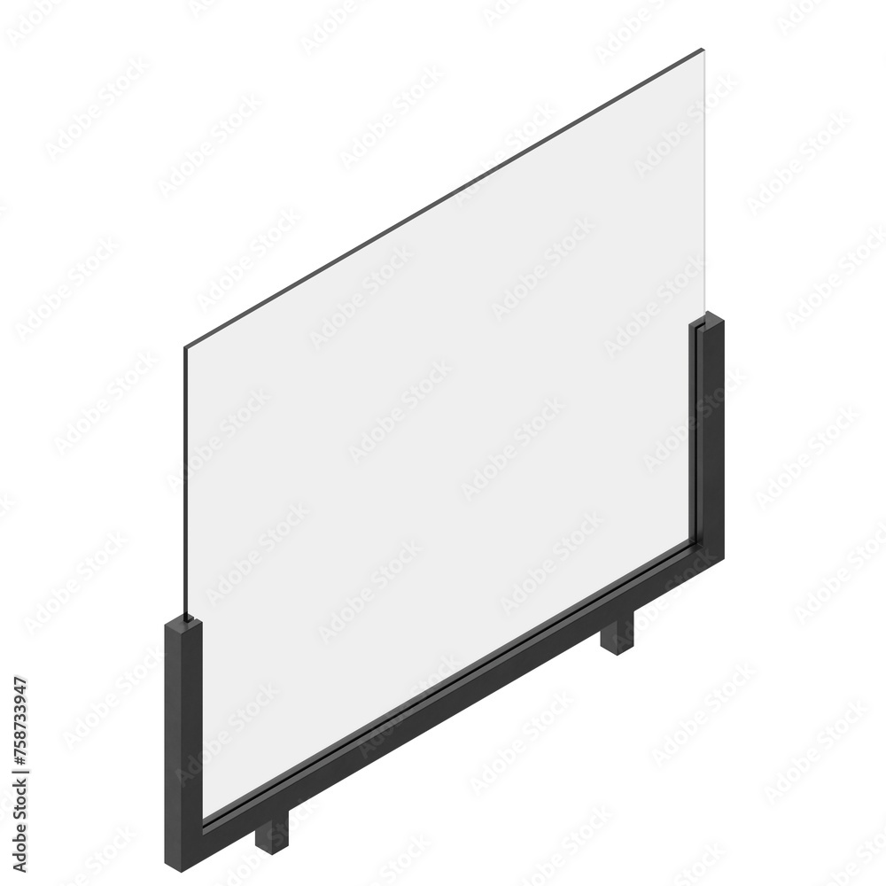 Obraz premium 3D rendering illustration of a glass railing module