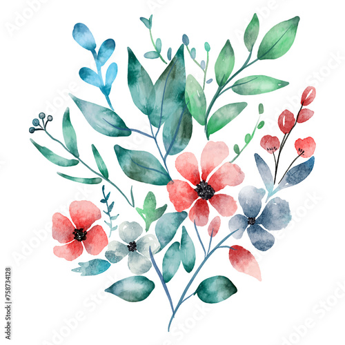 hand painted watercolour floral bouquet design