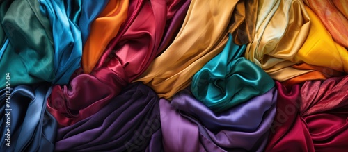 Variety of fabric pieces in different colors
