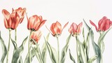 a painting of tulip flowers