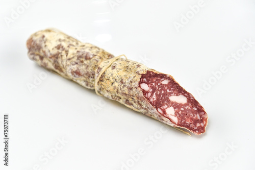Foto corallina salami is a typical salami from central Italy used for Easter breakfas