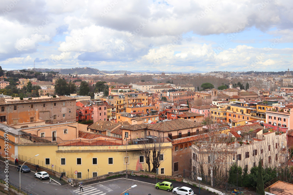 Rome panorama from fill of Trastevere district in Rome, Italy	
