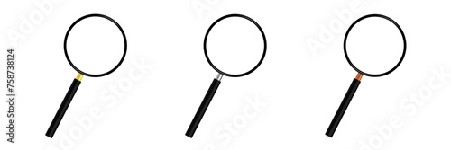 Magnifying Glass or Search Symbol Vector Set photo