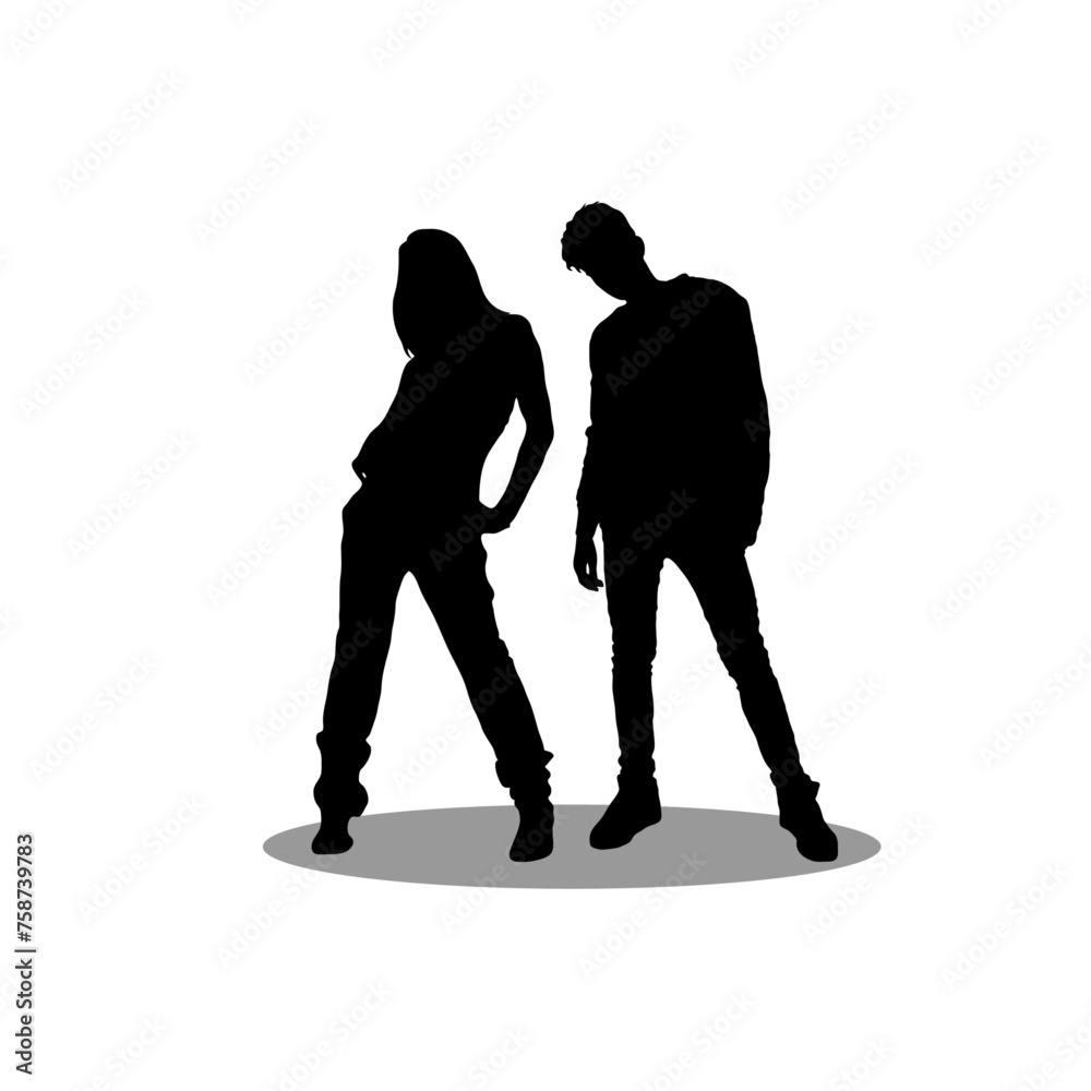 Couple silhouette stock vector illustration