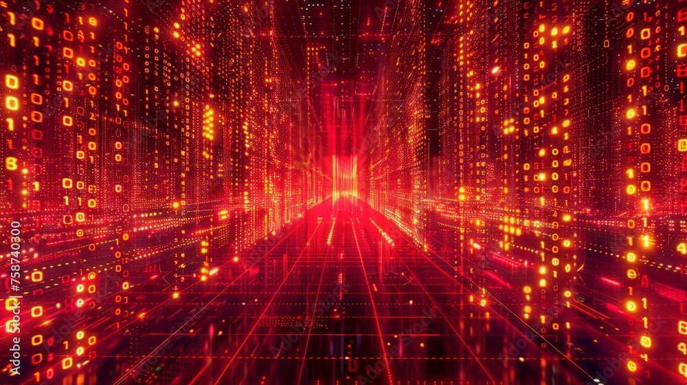 Digital binary code matrix background Digital binary code matrix background